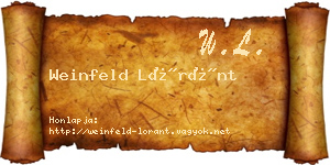 Weinfeld Lóránt névjegykártya